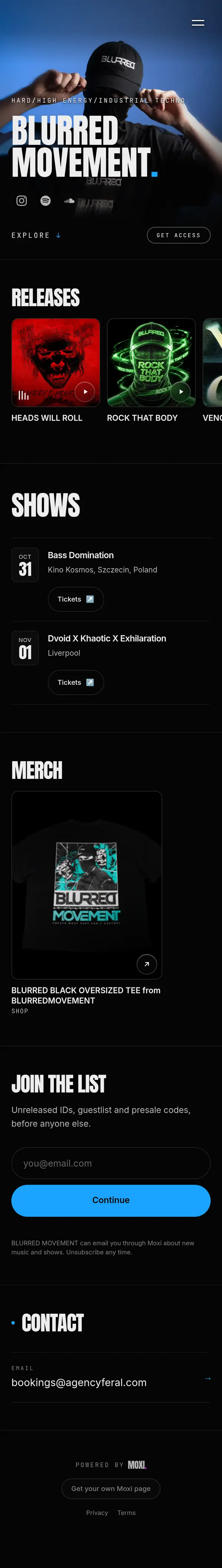 BLURRED MOVEMENT's Moxi page